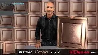 Stratford Vinyl 2x2 Ceiling Tile - Copper