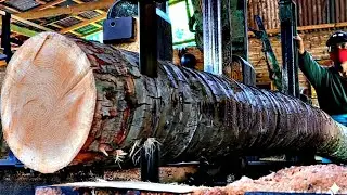 Milling a Giant Exotic Coconut Log - You Won't Believe the Grain!