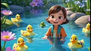 Four Little Ducks Swim in the Pond | Cute Counting Song for Kids | Fun Learning Adventure Rhyme