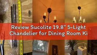 Review Sucolite 19.8'' 5-Light Chandelier for Dining Room Kitchen Island, Modern Farmhouse Pendant L