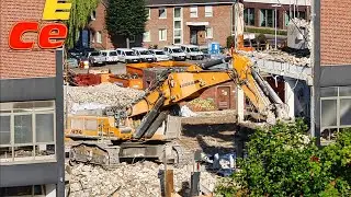 Abriß des Ems-Centers in Papenburg (Teil 16) / Liebherr R974C demolishing a shopping mall