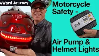 Motorcycle Safety Gear - Air Pump and Helmet Lights