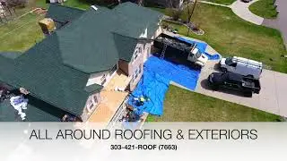 All Around Roofing in Denver - Aerial Drone of Roofers