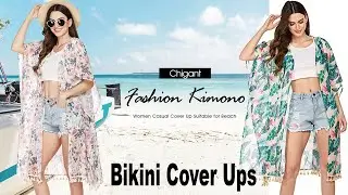 Women's Floral Kimono: Beach Bikini Cover Ups for Swimwear, Casual Cardigan Loose Swimsuit Tassel