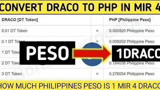 Draco To PHP Calculator - How Much Philippines Peso Is 1 MIR4 Draco?