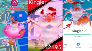 Gigantamax KINGLER raid in Pokemon GO.