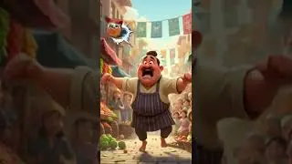 🐒 Baby Monkey Stole an Apple 🍎 | Funny Cartoon Chase in the Market | Monkey vs Shopkeeper