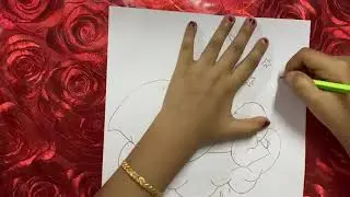 A Dreaming Baby Boy Sleeping On Clouds Pencil Drawing For Kids