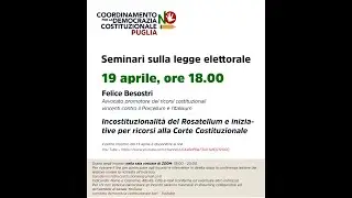2&deg; seminario sulla legge elettorale con Felice Besostri
