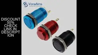VaneAims 12mm Mini Metal Push Button Switch HS12 Momentary Self Reset Switch Oxidation Red Yellow Bl