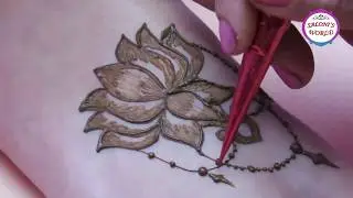Beautiful Lotus Flower Henna Tattoo Design by Jyoti Sachdeva .