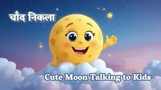 चाँद निकला🌙 Cute Moon Talking to Kids| Hindi Rhyme with Fluffy Clouds & Stars Ropo Tunes Kids Song