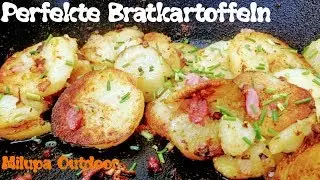 Perfekte Bratkartoffeln, knusprig deftig vom Raketenofen, Outdoor kochen