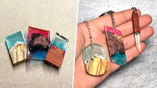 3 Epoxy Resin and Wood Keychains - Resin ART - DIY