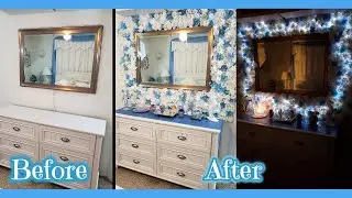 Bedroom Dresser & Flower Light Wall Decor 🌸