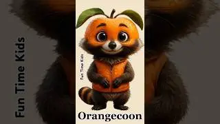 🍊 Meet Mandaraccoon! #Shorts #Mandaraccoon #FunnyAnimal #CuteAndFun #FunTimeKids
