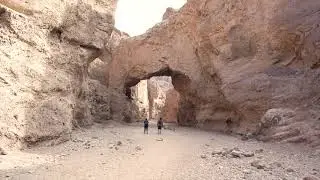 A new planet. Death Valley National Park. Hiking Golden canyon trail and Natural bridge trail