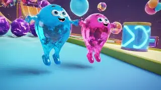 Fall Guys Jelly Racer Caught in a Giant Bubble | Nursery Rhymes for Kids & Baby Songs