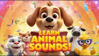 🐶🐱 Learn Animal Sounds for Kids | Dog, Cat, Cow, Duck | Fun Educational Video