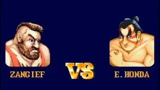 Street Fighter II SNES - Zangief vs. E. Honda - Hardest Setting