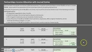 Partnerships: Allocating Net Income