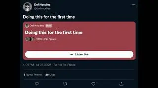Def Noodles Twitter Space - Full Audio (07/31/2022)