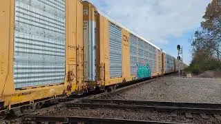 CSX Westbound auto rack train in Marion Ohio 