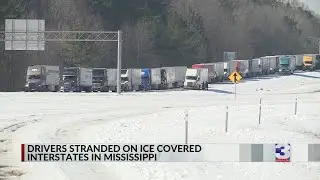 Drivers stranded on ice covered interstates in MS