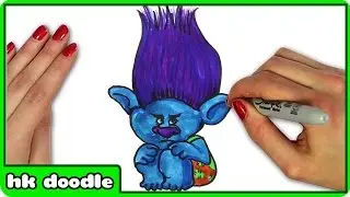 How To Draw Branch from Movie Trolls (2016) - Easy Step by Step Drawing Tutorials for Kids
