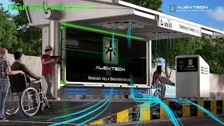 Умная автобусная остановка Alen Tech, работающая на энергии солнца и очищающая воздух