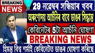 Assamese News Today || 29 November/Assam Cabinet Big Updates Today/Newslive/Breaking News/Assam