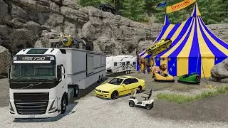 Camping dans un cirque abandonné (course d'auto-tamponneuse) | FS 22 roleplay