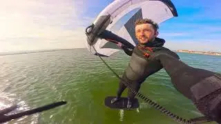 Wingfoiling a 10L pumpfoil board