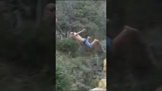 It really did hurt #fail #cliff #dumbways #jump #fails