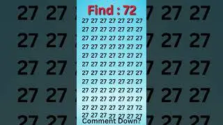 Find 72 🔍 | Can You Spot the Number? #quizaptor #brainteaser #iqtest #funquiz #mindgame #puzzle