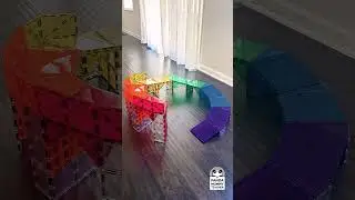Mario Kart&rsquo;s Magnetic Tile Rainbow Road 🌈 #openendedplay #connetixtiles #magnetictiles