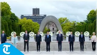 G7 leaders lay wreaths at Hiroshima Peace Memorial Park in Japan, plant tree