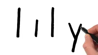 How to turn word LILY into cartoon drawing beautiful lily flower