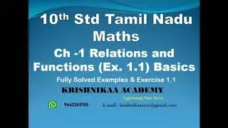10th Std TN Maths Ch1 - Exercise 1.1(Basics) - Union, Intersection, Set Difference etc.