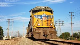 [HD] UP Baretable Repo Trains on the La Habra Subdivision