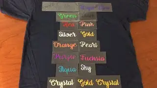 Pressing Siser holographic heat transfer colors on a t-shirt.