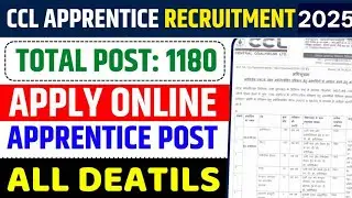 CCL Apprentice recruitment 2025 | Central Coal field apprentice 2025 | CCL Apprentice apply online