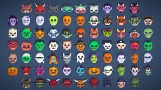73 Halloween Masks Pack &ndash; Toon Horror Ghosts Evil Fantasy Collection