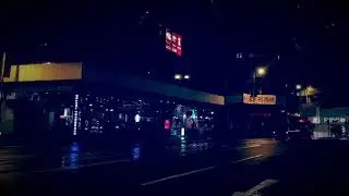 Hong Kong After Dark: Intersection of Des Voeux Road and Bonham Strand West.