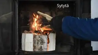 Klapit takassa TidyFire hybridHeart polttopuu- ja pellettipolttimessa
