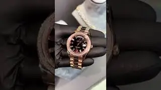 Rolex Day-Date II Black Dial with Custom Diamond Bazel 💎⌚ Cagaudubai (IG) #shorts #watch #rolex