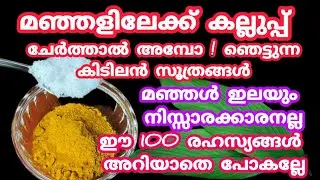മഞ്ഞളിലേക്ക് കല്ലുപ്പ് ചേർത്താൽ ഈ രണ്ടു സാധനങ്ങൾ കൊണ്ട് ഇത്രയും സൂത്രങ്ങളോ അമ്പോ | kitchen tips
