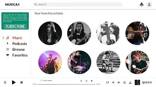 Création d'une maquette pour un site web de la musique avec Photoshop