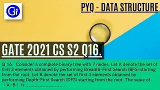 GATE 2021 CS SET2 Q16. Consider a complete binary tree with 7 nodes. [DATA STRUCTURE][SOLVED!]