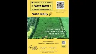 Big News!  Vote Now for Liberty Mills Farm Corn Maze in USA Today Top10 voting.
